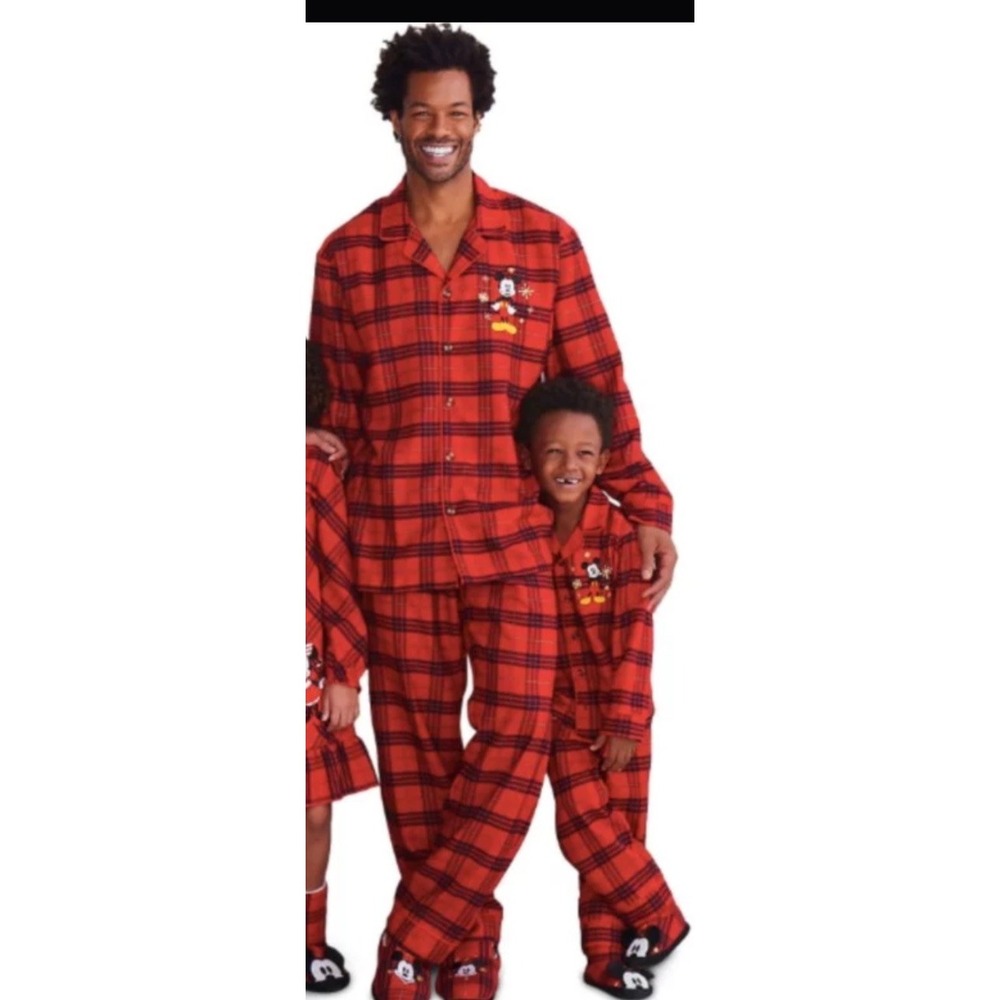 Disney Mickey Mouse Red Plaid Pajama Set – Size 2XL Holiday Men's Xxl